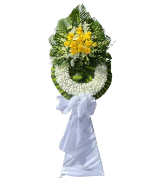 Vòng hoa đứng dạng tròn mang sắc vàng