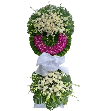 Kệ vòng hoa 2 tầng mang sắc trắng