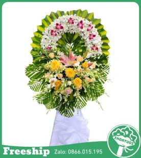 Vòng Hoa Tang Lễ 1 Tầng - Mã: DHT-043 - Giá: 900.000đ