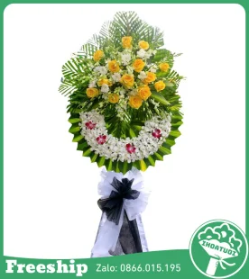 Vòng Hoa Chia Buồn – Thành Kính Phân Ưu - Mã: DHT-044 - Giá: 900.000đ