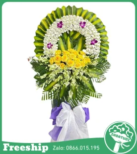 Vòng Hoa 1 Tầng Kính Viếng - Mã: DHT-076 - Giá: 850.000đ