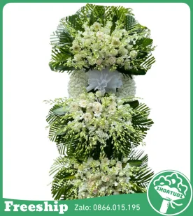 Kệ Hoa 3 Tầng Kính Viếng Tập Thể - Mã: DHT-080 - Giá: 1.900.000đ