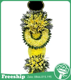 Kệ Hoa Viếng Tone Vàng Người Lớn Đẹp - Mã: DHT-097 - Giá: 1.300.000đ