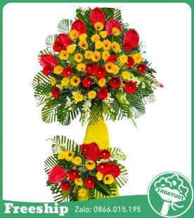 Kệ Hoa Khai Trương Tổng Hợp – Chúc Mừng Hưng Thịnh - Mã: DHT-112 - Giá: 900.000đ