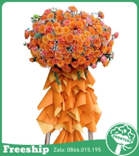 Kệ Hoa Khai Trương Cam Hiện Đại – Tươi Mới Bứt Phá - Mã: DHT-117 - Giá: 2.000.000đ