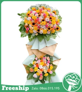 Kệ Hoa Khai Trương Nổi Bật – Thu Hút Tài Lộc - Mã: DHT-129 - Giá: 1.350.000đ