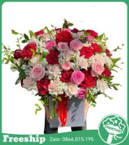 Giỏ Hoa Hồng Mix Tổng Hợp