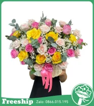 Giỏ Hoa Dễ Thương Chúc Mừng