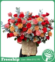 Giỏ Hoa Chúc Mừng An Nhiên &amp; Thịnh Vượng