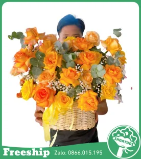 Giỏ Hoa Chúc Mừng Thành Công Nở Rộ - Mã: DHT-162 - Giá: 500.000đ