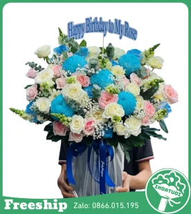 Giỏ Hoa Chúc Mừng Ngày Vui Trọn Vẹn - Mã: DHT-166 - Giá: 800.000đ