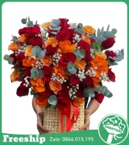 Giỏ Hoa Chúc Mừng An Nhiên &amp; Thịnh Vượng