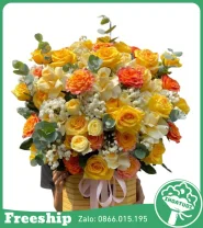 Giỏ Hoa Chúc Mừng Ánh Nắng Vàng