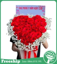 Giỏ Hoa Trái Tim Mừng Kỉ Niệm