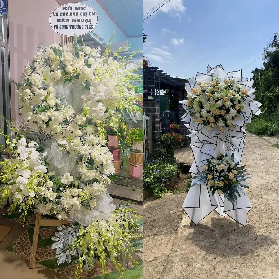 Kệ hoa chia buồn tại An Khánh