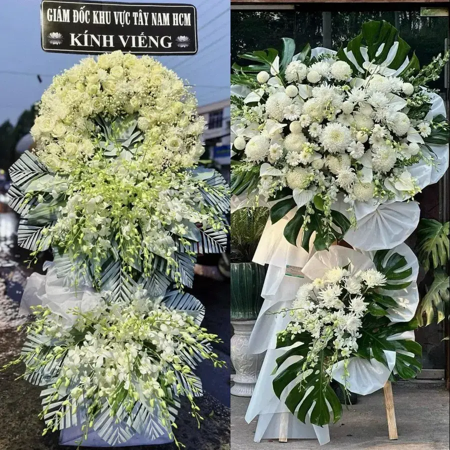 Vòng hoa đám tang tại An Phong