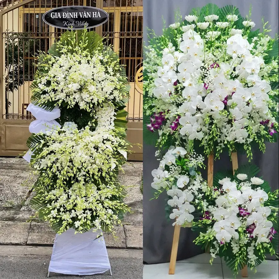 Vòng hoa đám tang tại An Phú, An Giang
