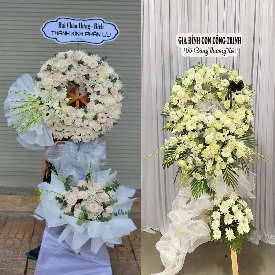 Kệ hoa chia buồn tại An Phú, An Giang