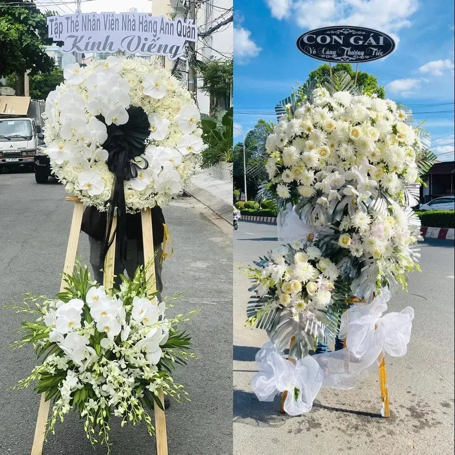 Kệ hoa chia buồn tại An Phú, Quảng Ngãi