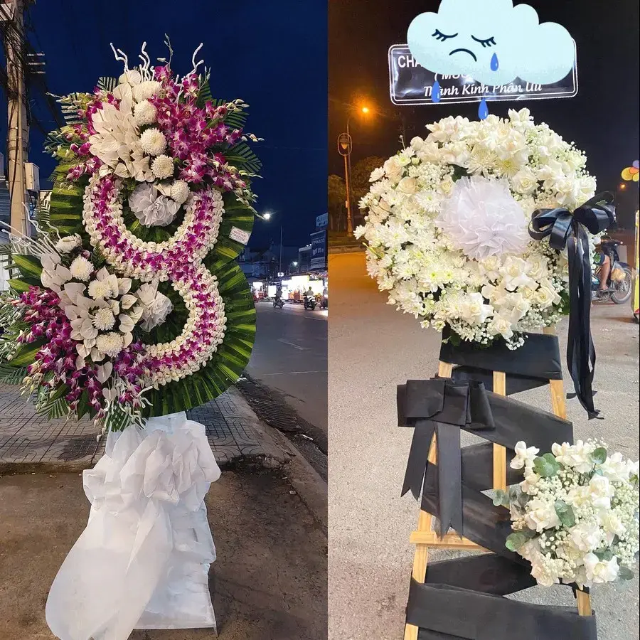 Vòng hoa đám tang tại An Thắng