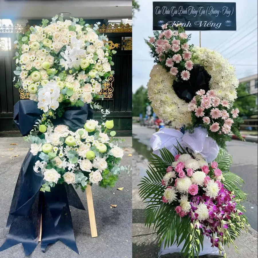 Kệ hoa chia buồn tại An Thắng