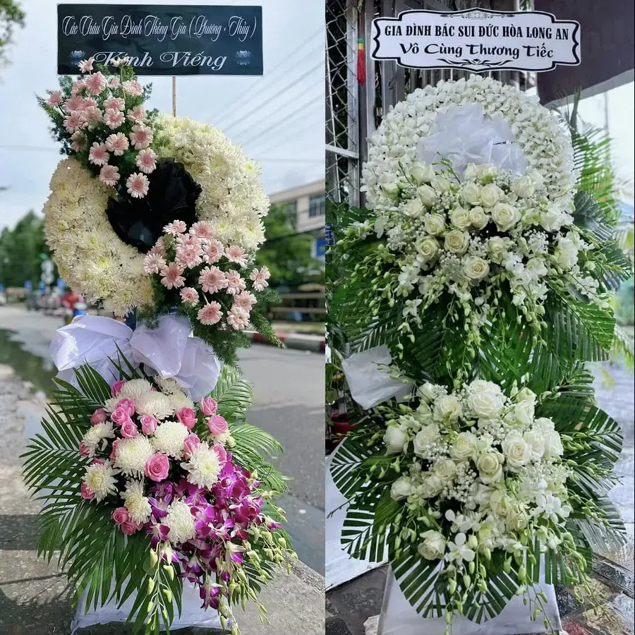Vòng hoa đám tang tại An Thành