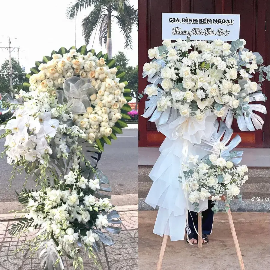 Kệ hoa chia buồn tại An Tường