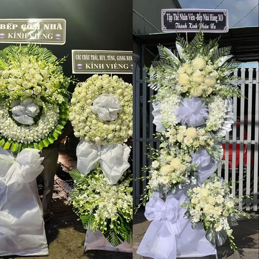 Kệ hoa chia buồn tại Ba Đồn