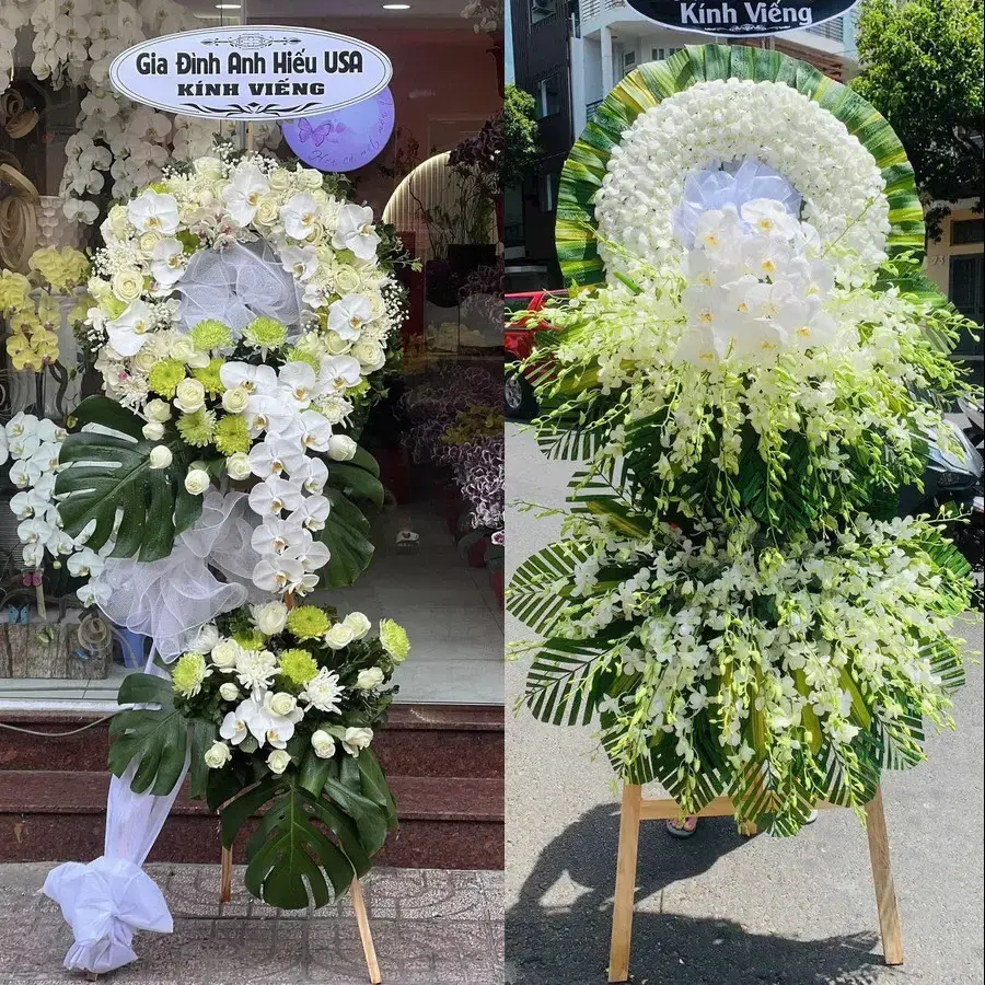 Kệ hoa chia buồn tại Ba Tri