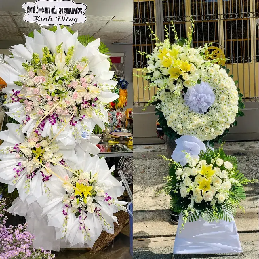 Kệ hoa chia buồn tại Bạc Liêu