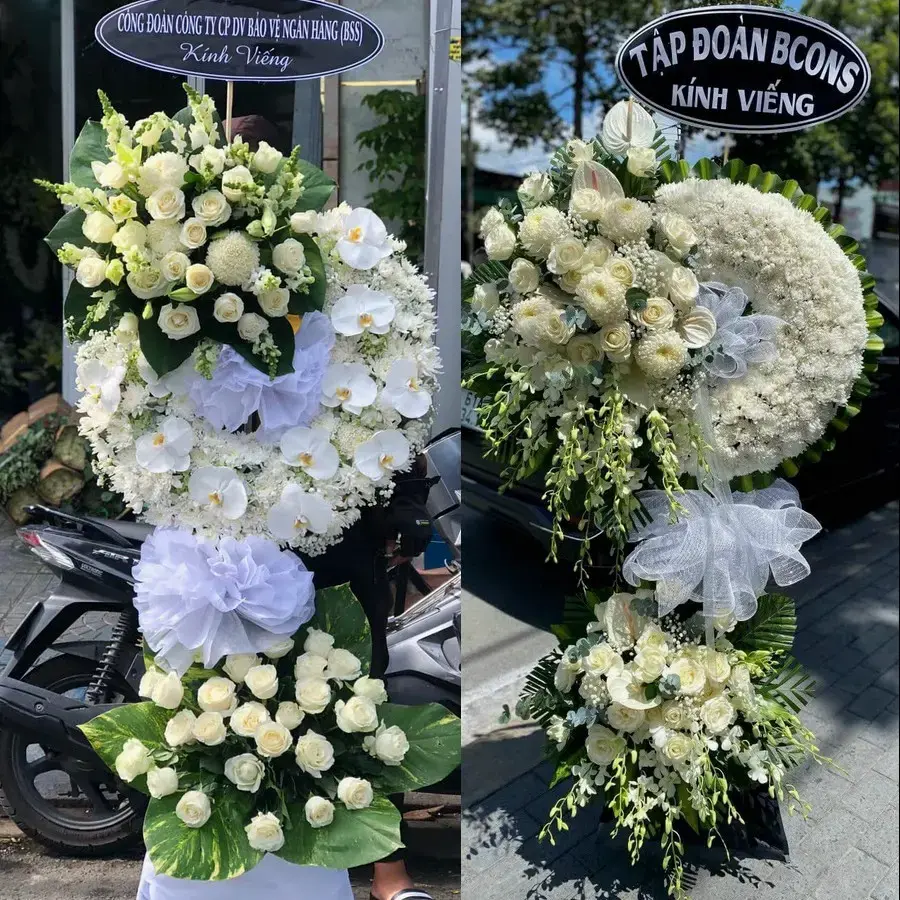 Kệ hoa chia buồn tại Bắc Tiên Hưng