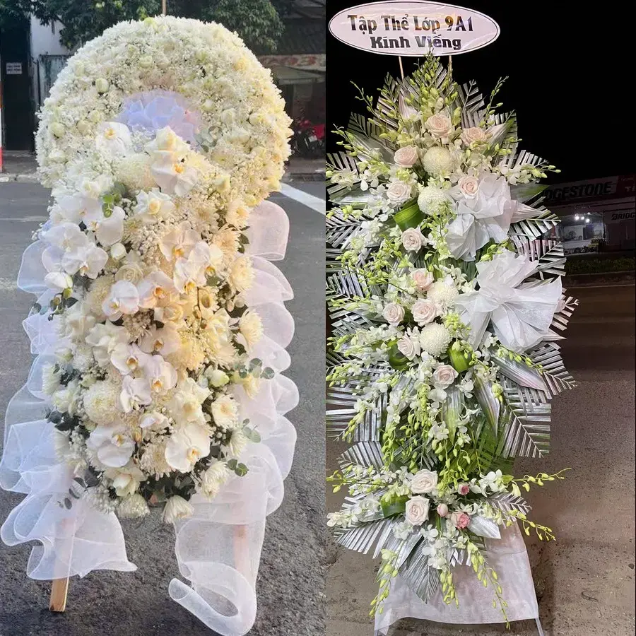 Vòng hoa đám tang tại Bạch Đằng