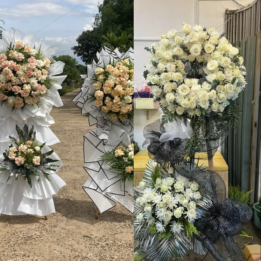 Kệ hoa chia buồn tại Bàu Hàm