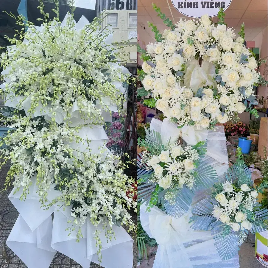 Vòng hoa đám tang tại Bến Tre