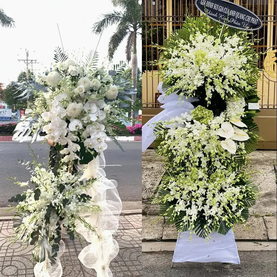 Vòng hoa đám tang tại Bình An