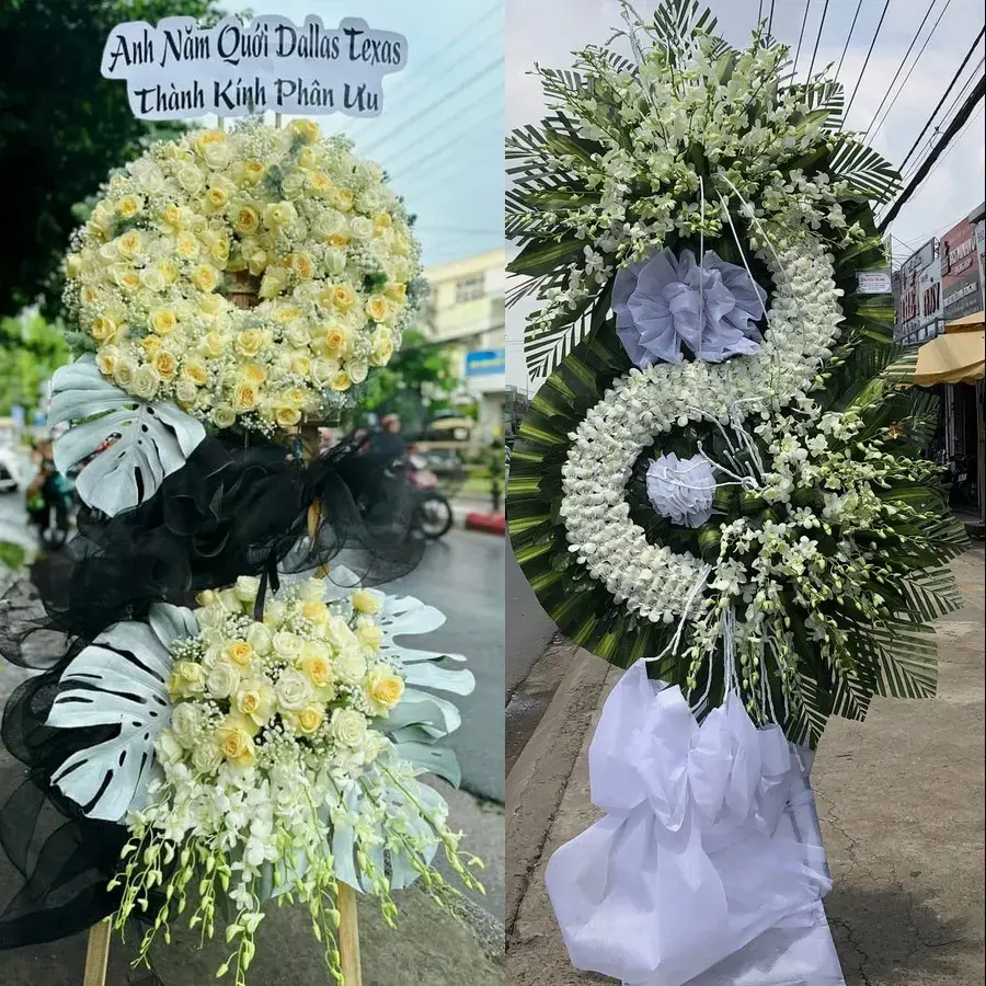 Vòng hoa đám tang tại Bình Lợi