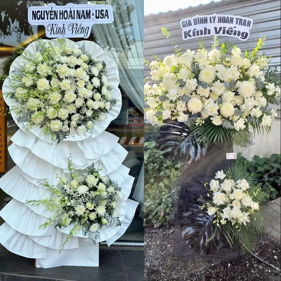 Kệ hoa chia buồn tại Bình Long