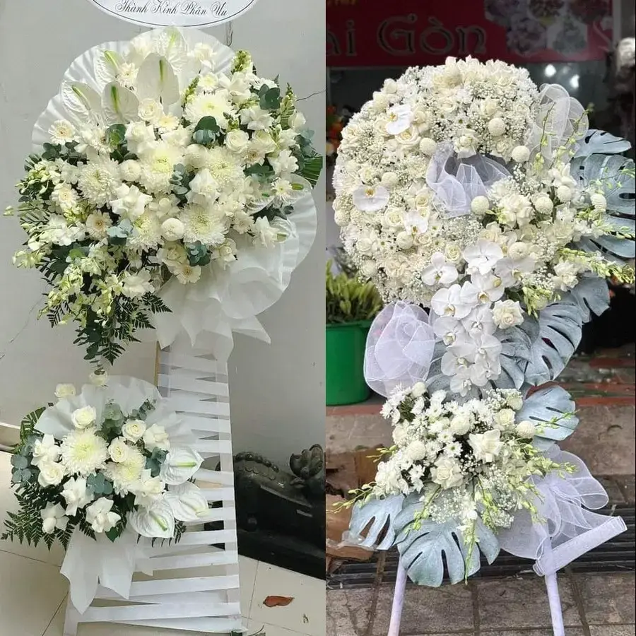 Kệ hoa chia buồn tại Bình Mỹ, An Giang