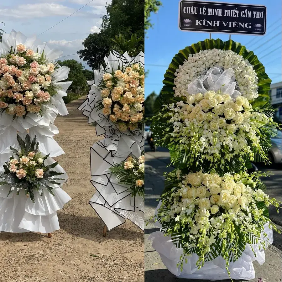 Kệ hoa chia buồn tại Bình Xuân