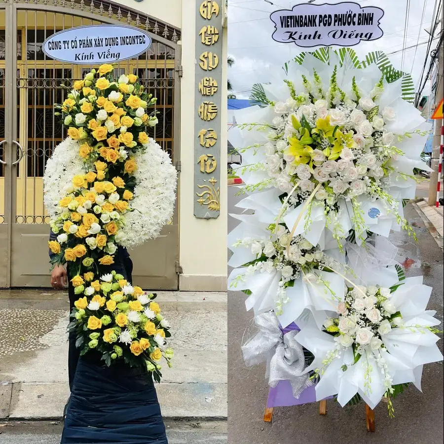 Kệ hoa chia buồn tại Buôn Hồ