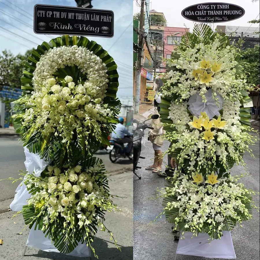 Kệ hoa chia buồn tại Cai Lậy