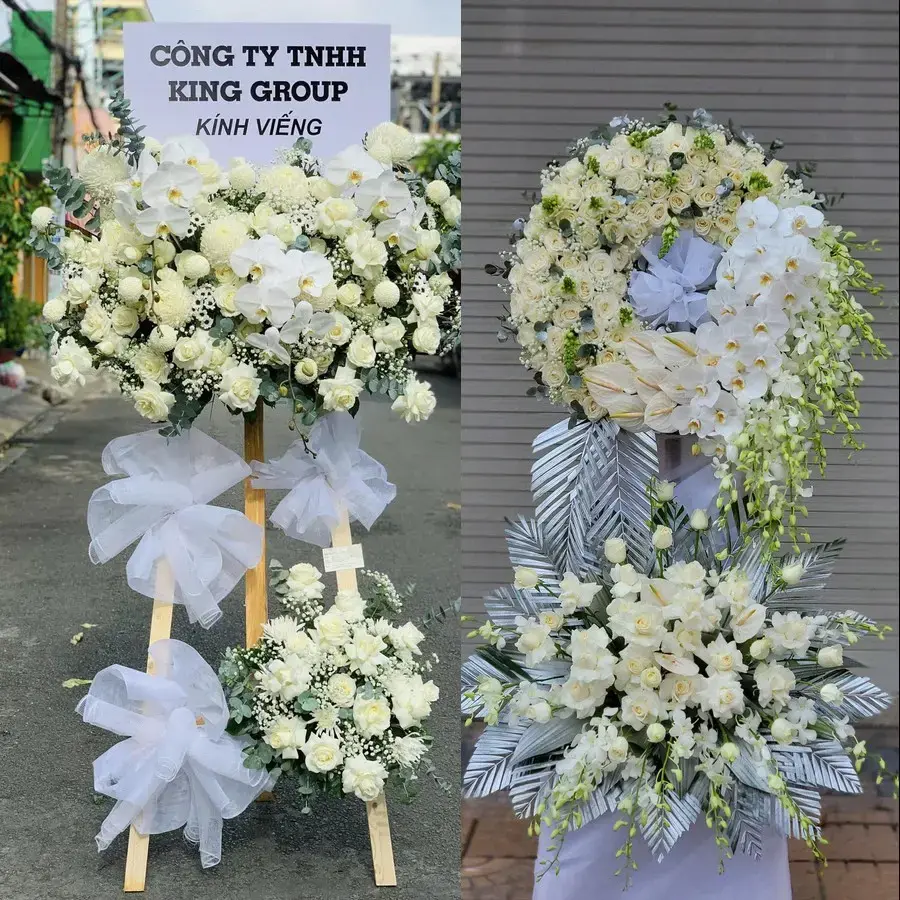 Kệ hoa chia buồn tại Cẩm Giàng