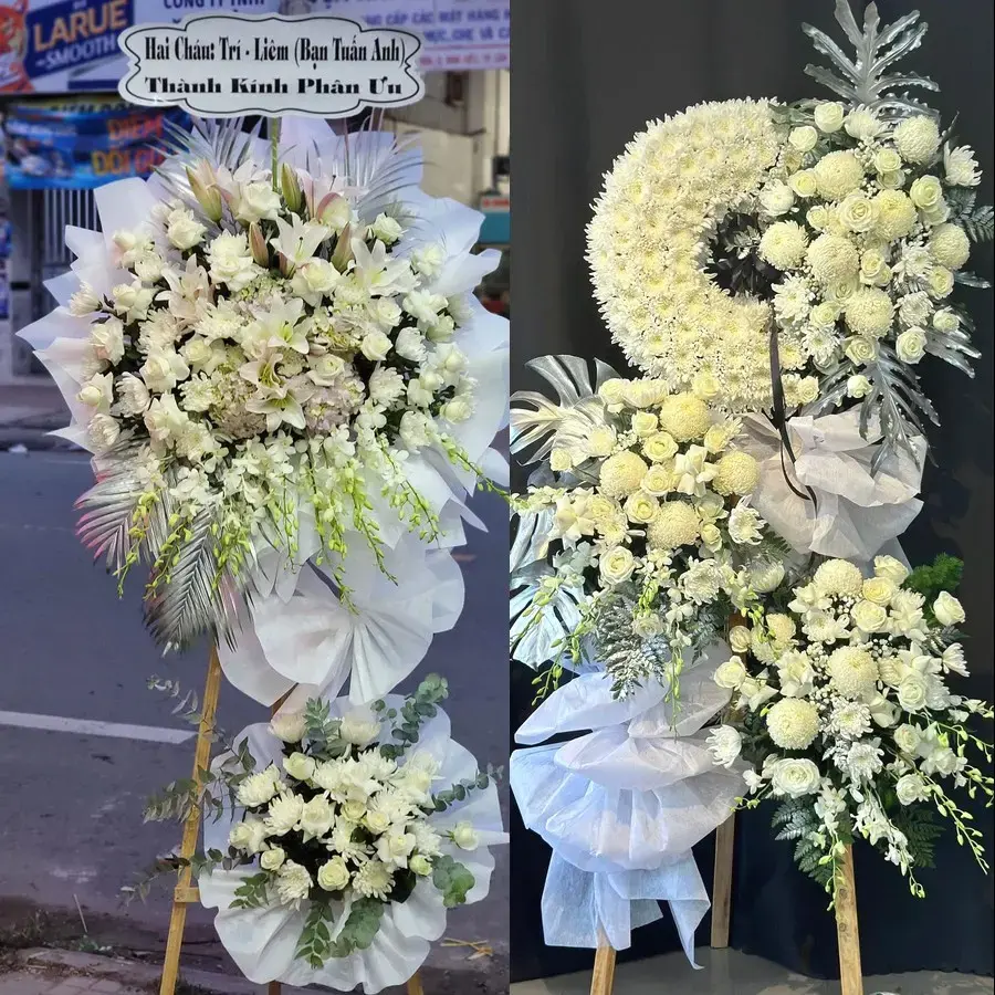 Vòng hoa đám tang tại Cam Linh