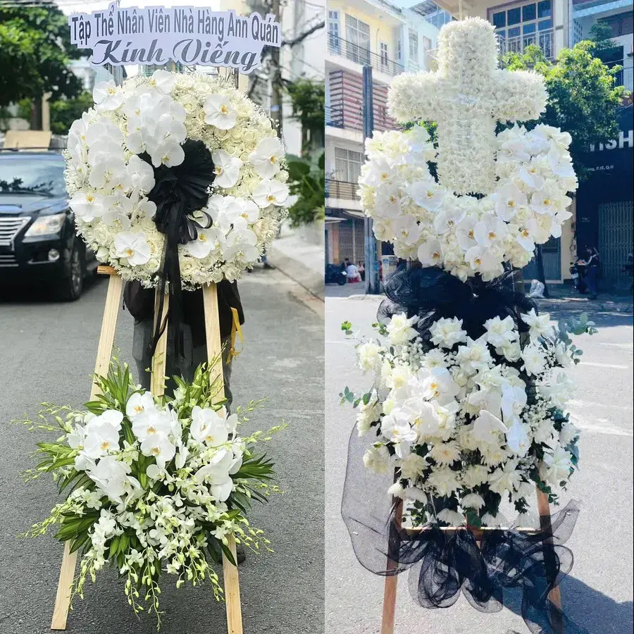 Kệ hoa chia buồn tại Cam Ranh