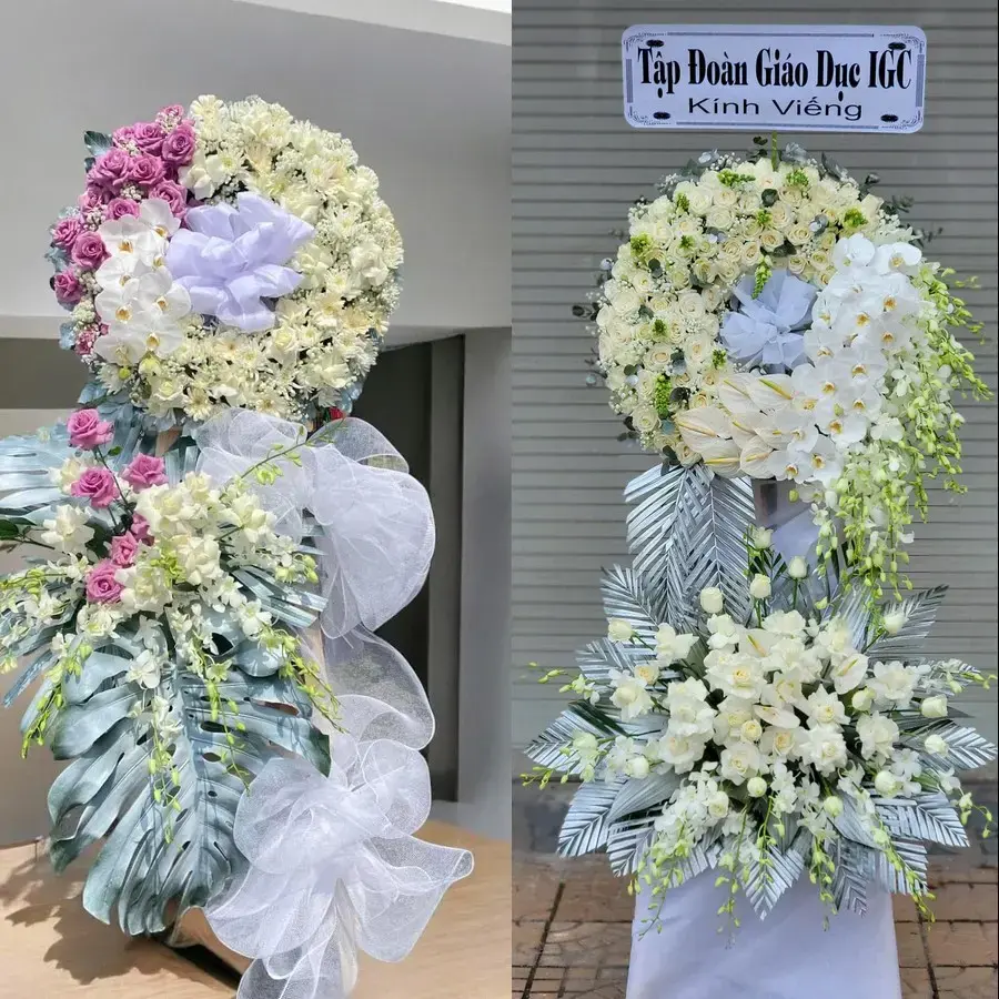 Kệ hoa chia buồn tại Cần Đước