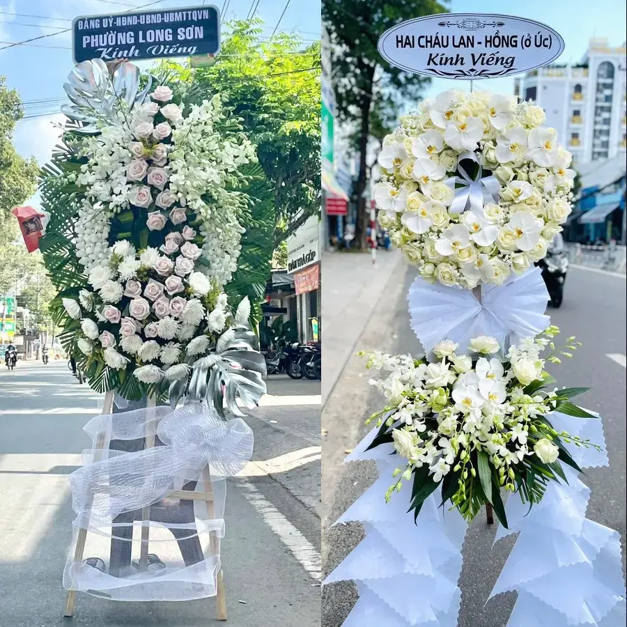 Vòng hoa đám tang tại Cát Thành