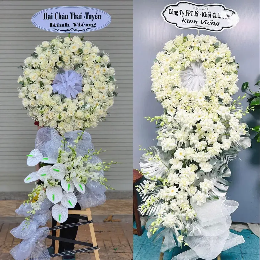 Kệ hoa chia buồn tại Cát Thành