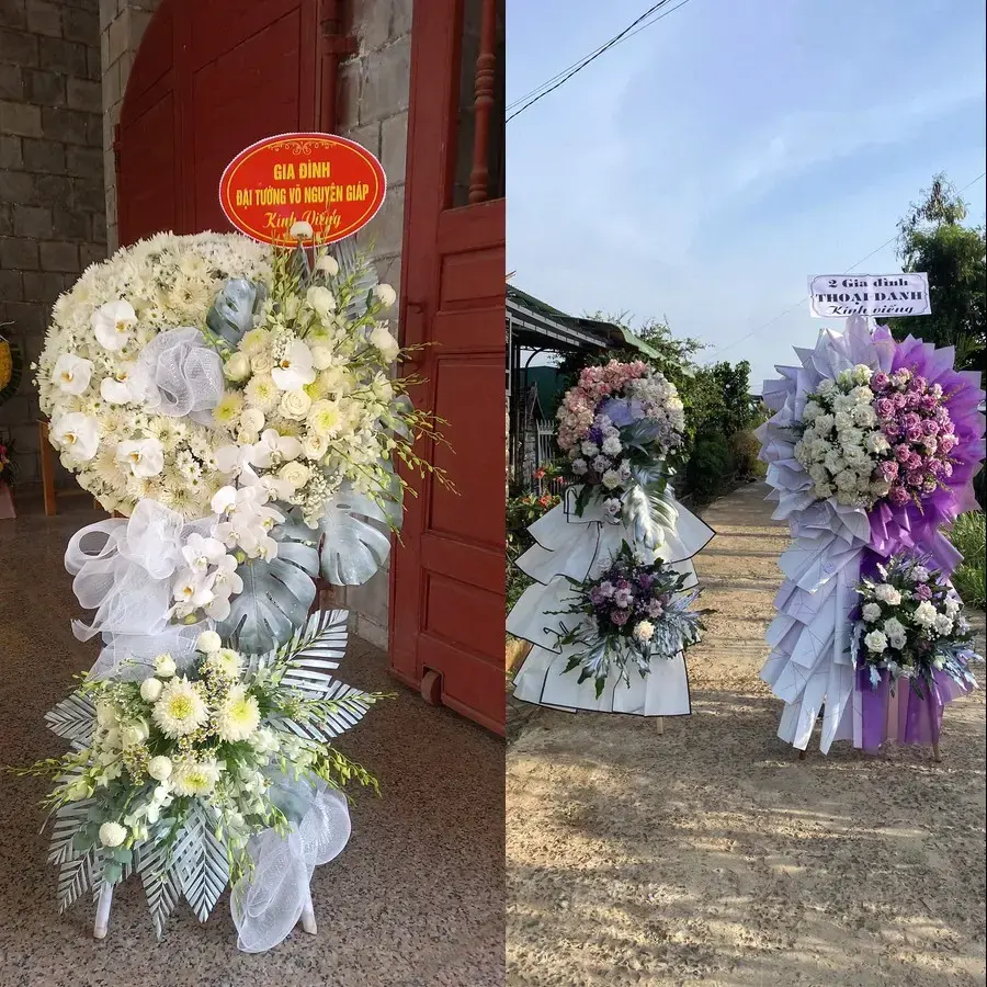 Kệ hoa chia buồn tại Châu Thành, Cần Thơ