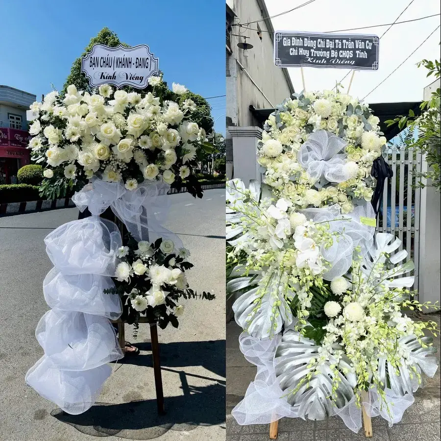 Kệ hoa chia buồn tại Châu Thành, Vĩnh Long