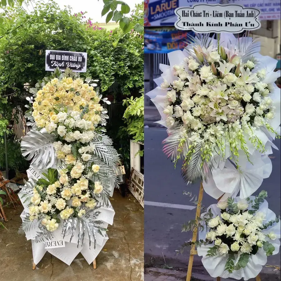 Kệ hoa chia buồn tại Châu Thành